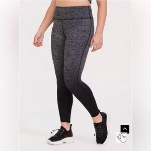 Torrid Active Striped Black and Gray Leggings